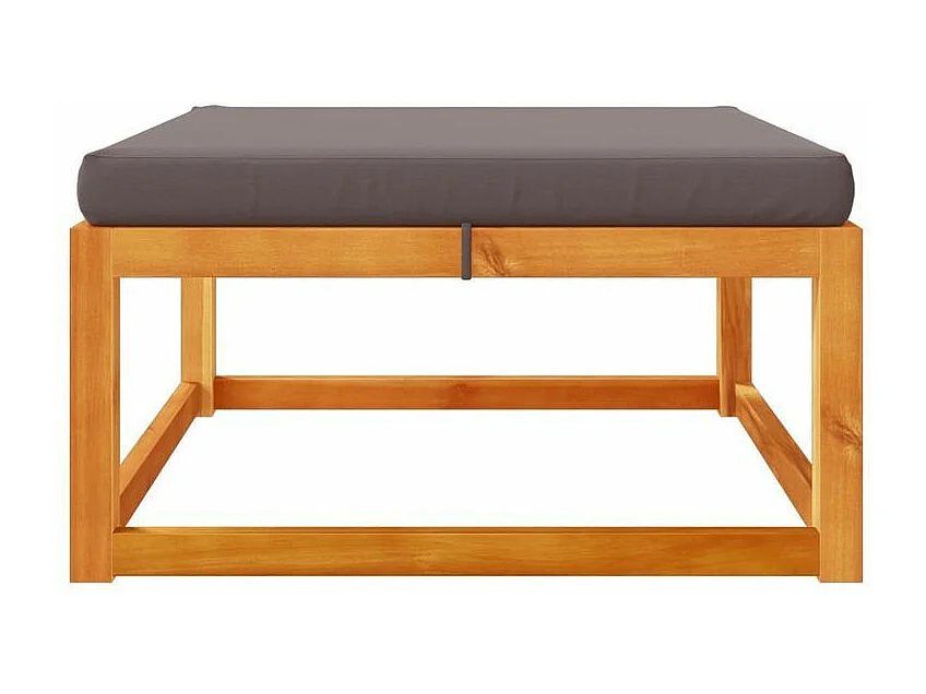 Repose-pied de jardin avec coussins bois massif d'acacia