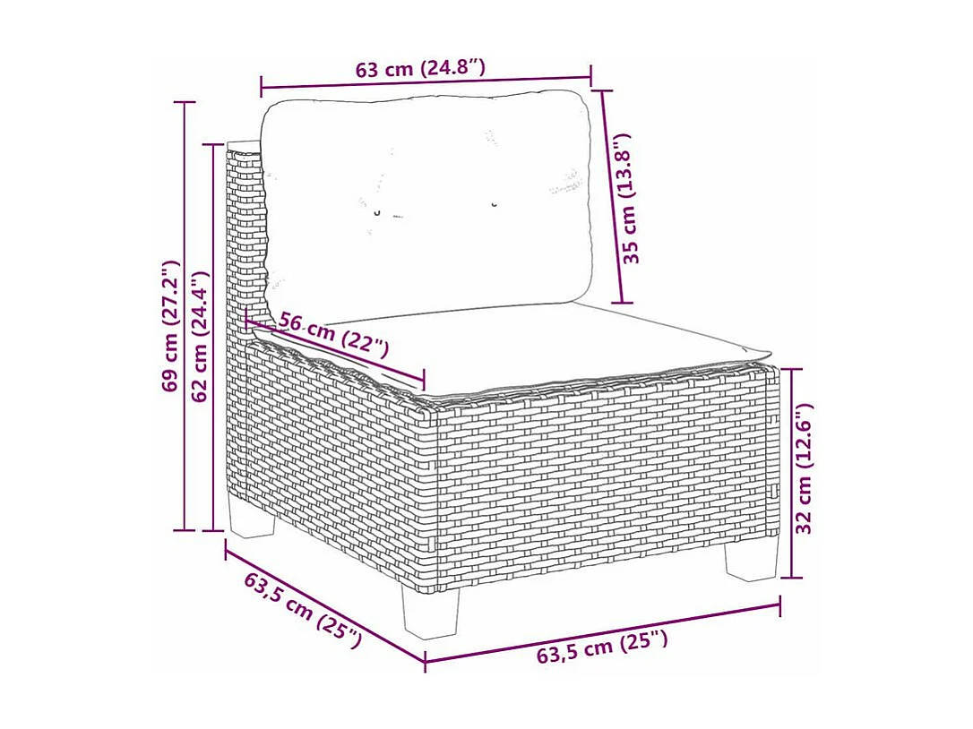 Salon de jardin avec coussins 10 pcs beige résine tressée