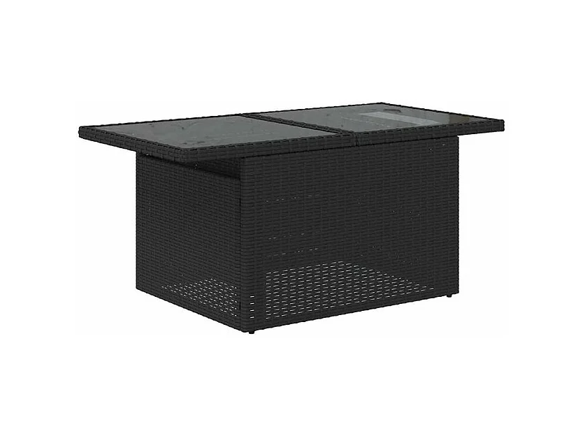 Salon de jardin 6 pcs avec coussins noir résine tressée