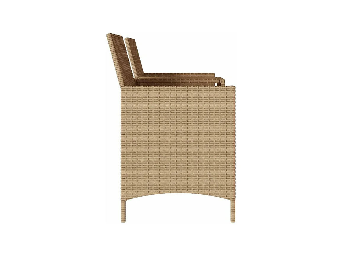 Canapé de jardin 2 places avec table et coussins résine tressée