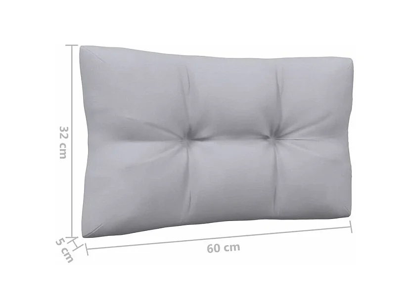 Canapé 2 places de jardin et coussins gris Bois de pin solide