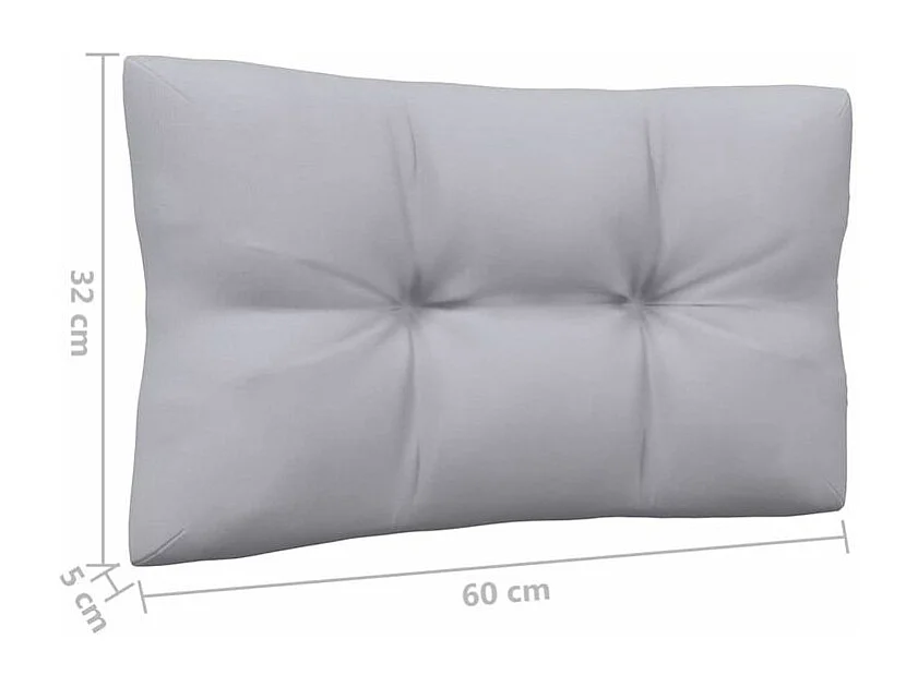 Canapé 2 places de jardin et coussins gris Bois de pin solide