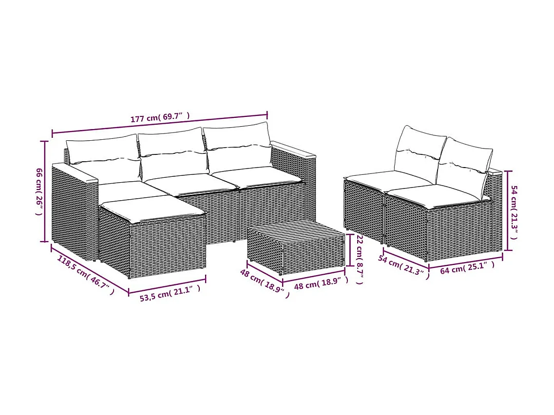 Salon de jardin avec coussins 5 pcs beige résine tressée acacia