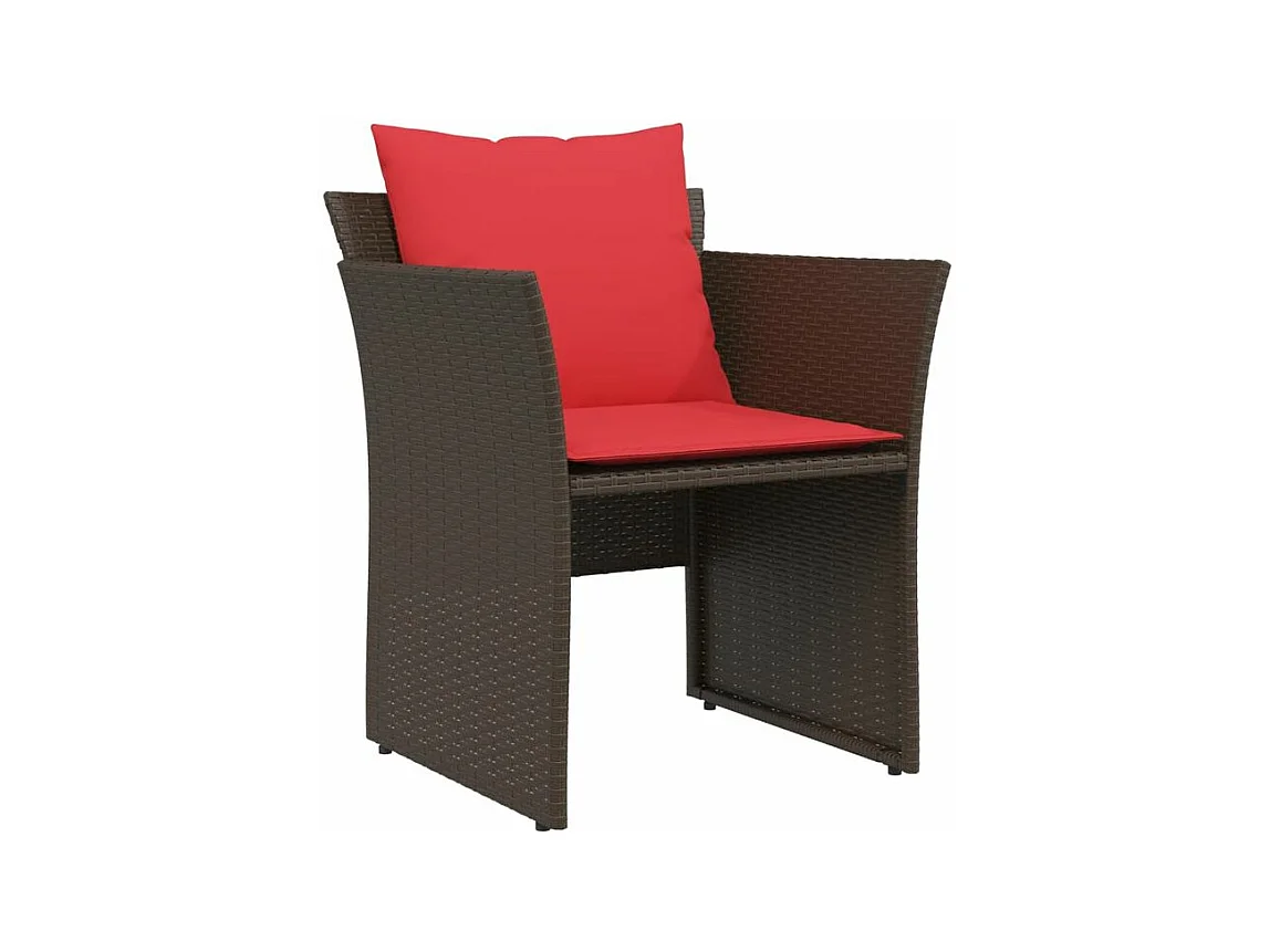 Chaise de jardin avec tabouret marron résine tressée