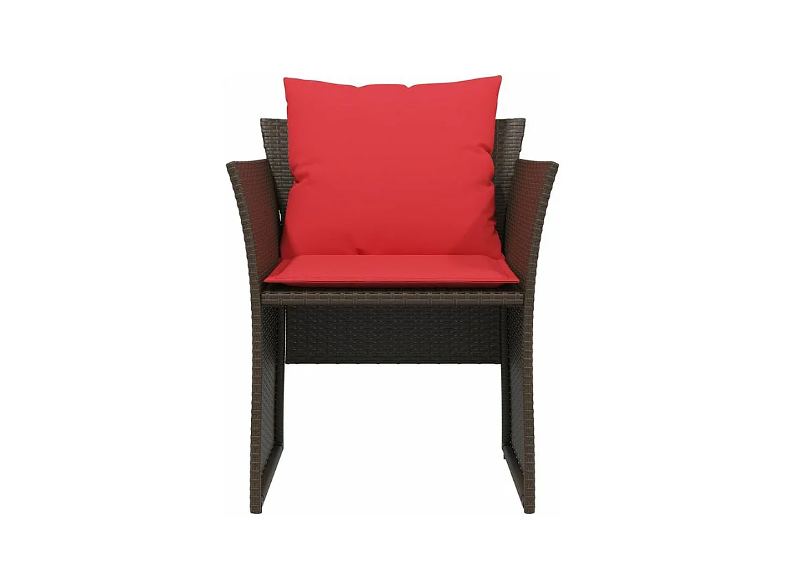 Chaise de jardin avec tabouret marron résine tressée