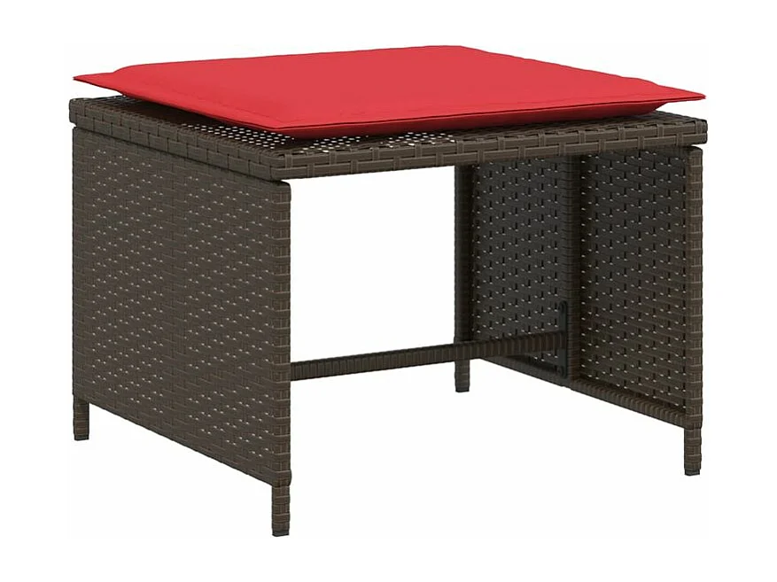 Chaise de jardin avec tabouret marron résine tressée