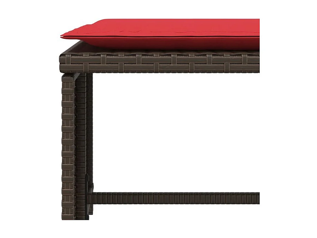 Chaise de jardin avec tabouret marron résine tressée