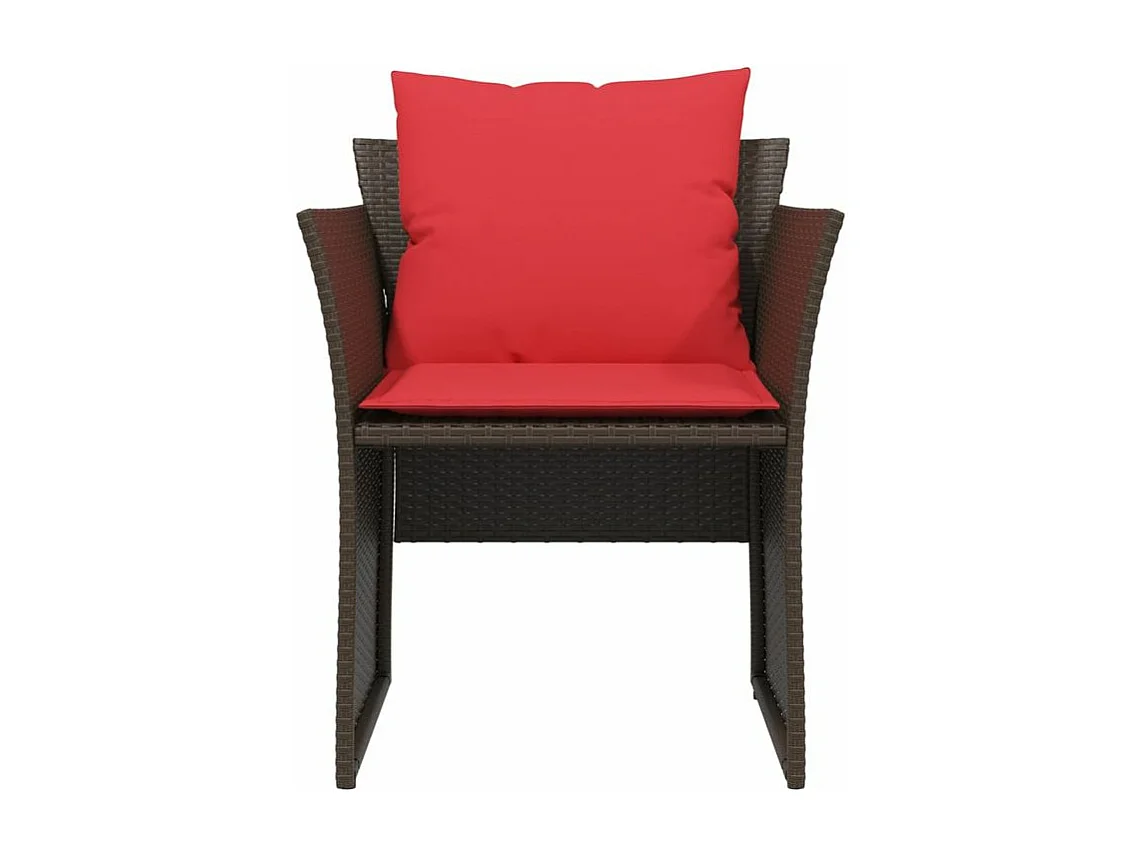 Chaise de jardin avec tabouret marron résine tressée