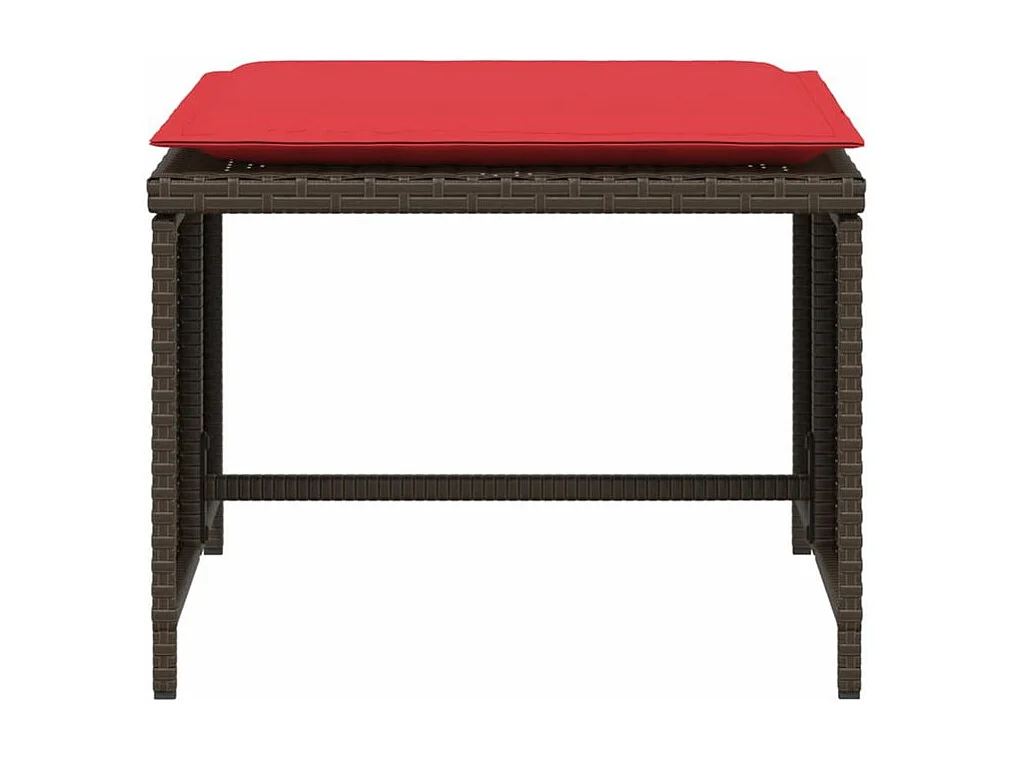 Chaise de jardin avec tabouret marron résine tressée