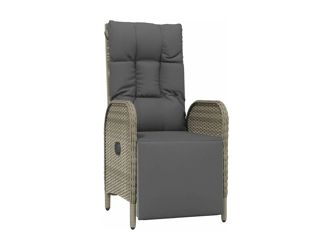 Ensemble à manger de jardin 3 pcs coussins gris résine tressée