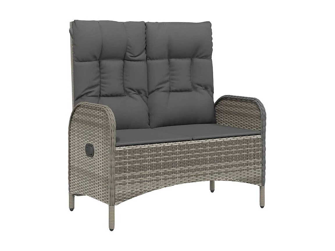 Ensemble à manger de jardin 3 pcs coussins gris résine tressée