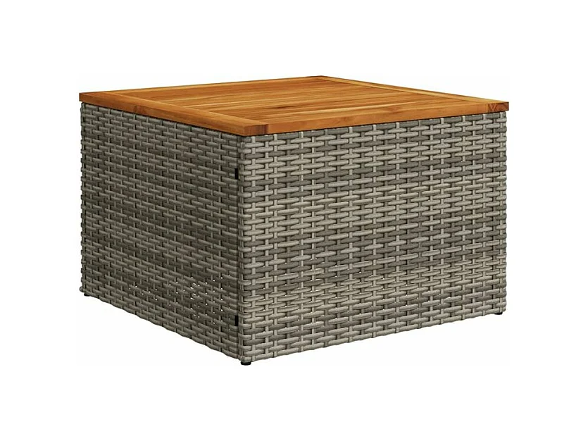 Salon de jardin avec coussins 5 pcs gris résine tressée acacia