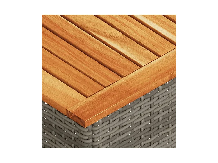 Salon de jardin avec coussins 5 pcs gris résine tressée acacia