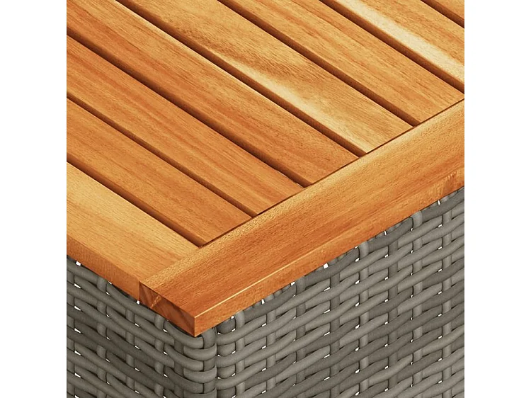 Salon de jardin avec coussins 5 pcs gris résine tressée acacia