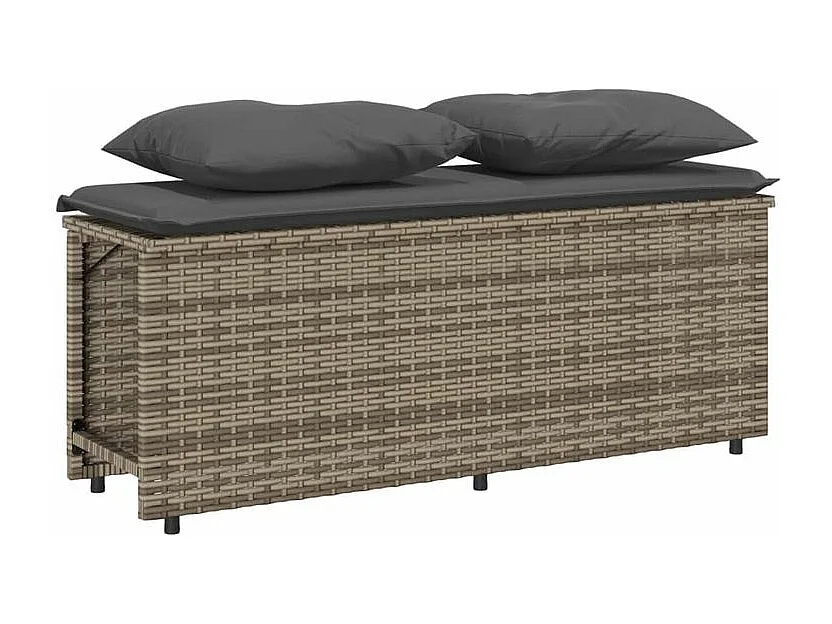 Ensemble à manger de jardin 3 pcs coussins gris résine tressée