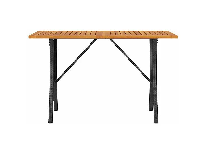 Canapé de jardin 3 places coussins et table noir résine tressée