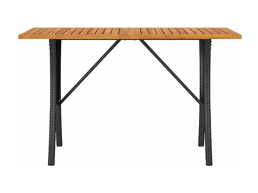 Canapé de jardin 3 places coussins et table noir résine tressée