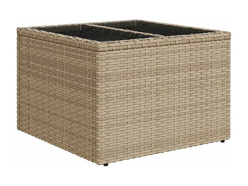 Salon de jardin avec coussins 9 pcs beige résine tressée