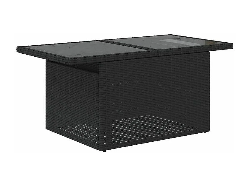 Salon de jardin 10 pcs avec coussins noir résine tressée