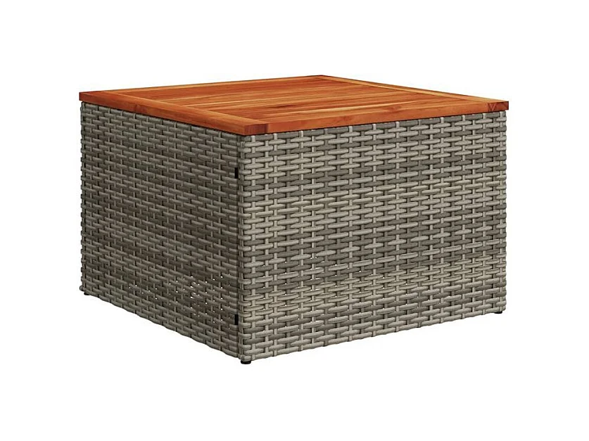 Salon de jardin 10 pcs avec coussins gris résine tressée