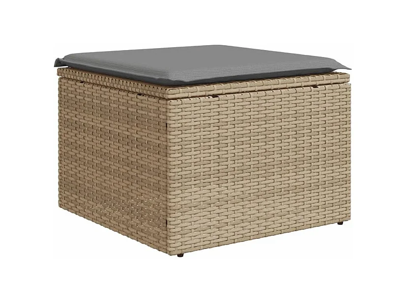 Salon de jardin avec coussins 6 pcs beige résine tressée