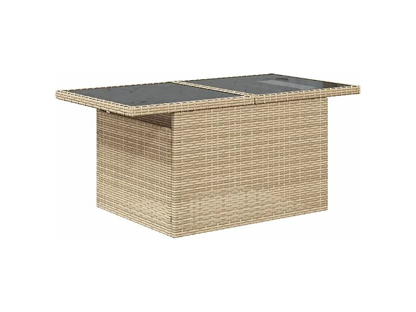 Salon de jardin avec coussins 6 pcs beige résine tressée