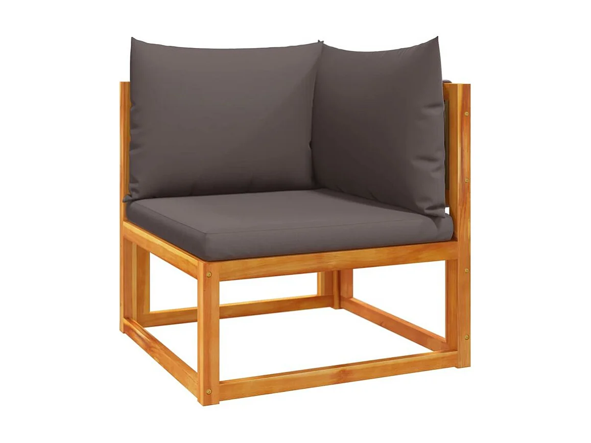 Salon de jardin avec coussins 10 pcs bois d'acacia solide