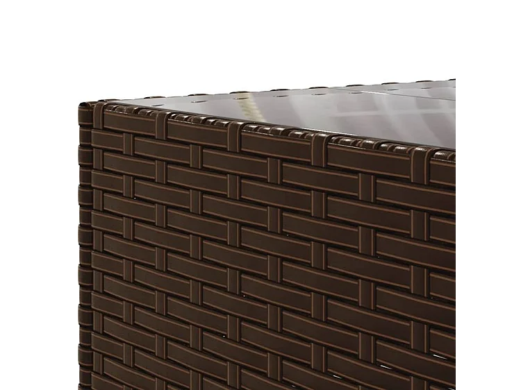 Salon de jardin 6 pcs avec coussins Marron Résine tressée