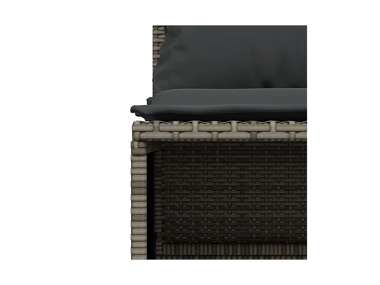 Salon de jardin 5 pcs avec coussins gris résine tressée