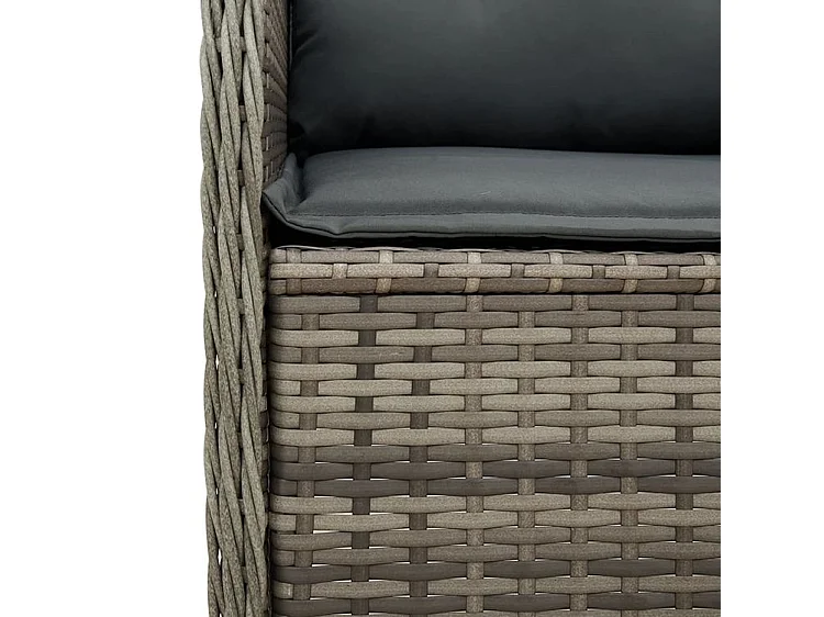 Canapé d'angle de jardin avec coussins gris résine tressée