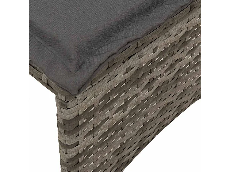 Salon de jardin 5 pcs avec coussins gris résine tressée