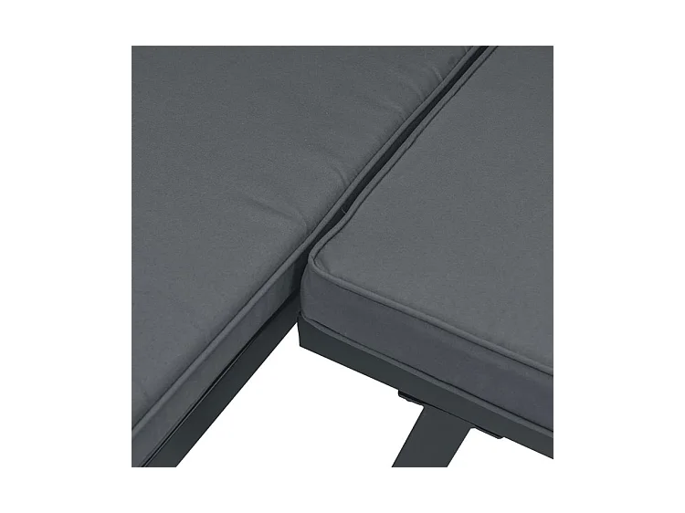 Salon de jardin 2 pcs avec coussins noir aluminium