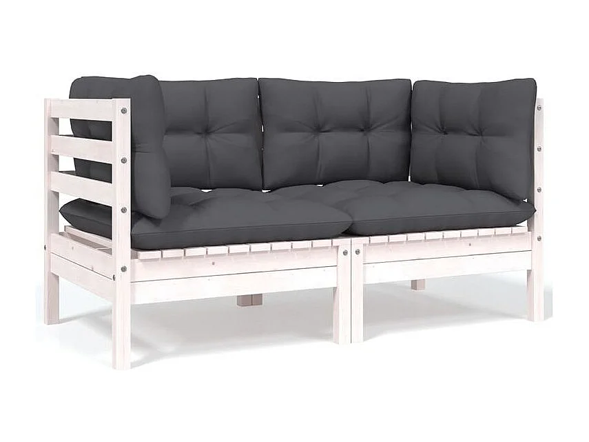 Salon de jardin 7 pcs avec coussins bois de pin massif