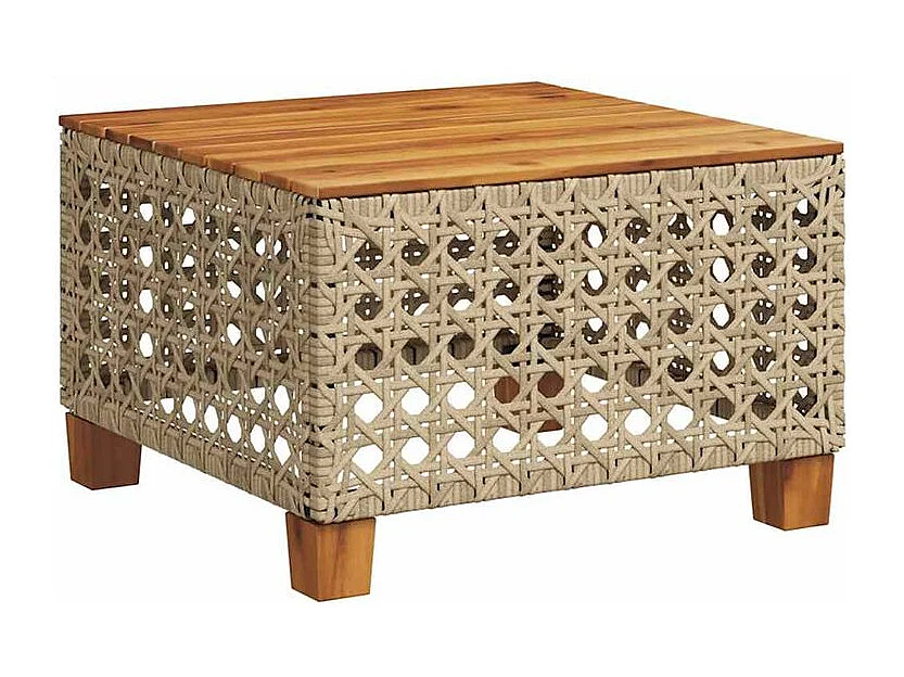 Salon de jardin avec coussins 7 pcs beige résine tressée