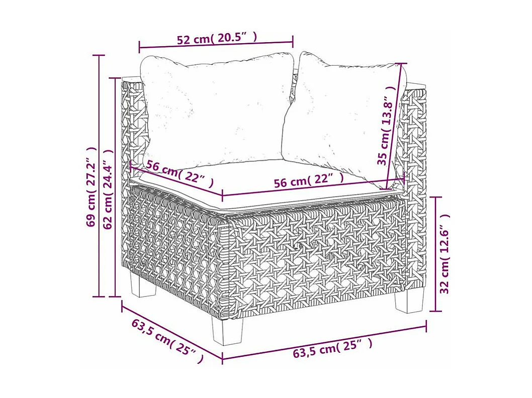 Salon de jardin avec coussins 7 pcs beige résine tressée