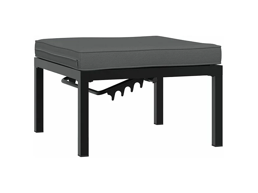 Salon de jardin 4 pcs avec coussins noir aluminium