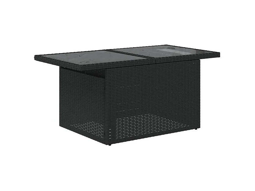 Salon de jardin 8 pcs avec coussins noir résine tressée