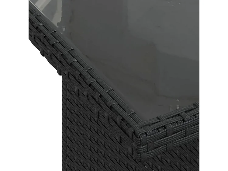 Salon de jardin 8 pcs avec coussins noir résine tressée