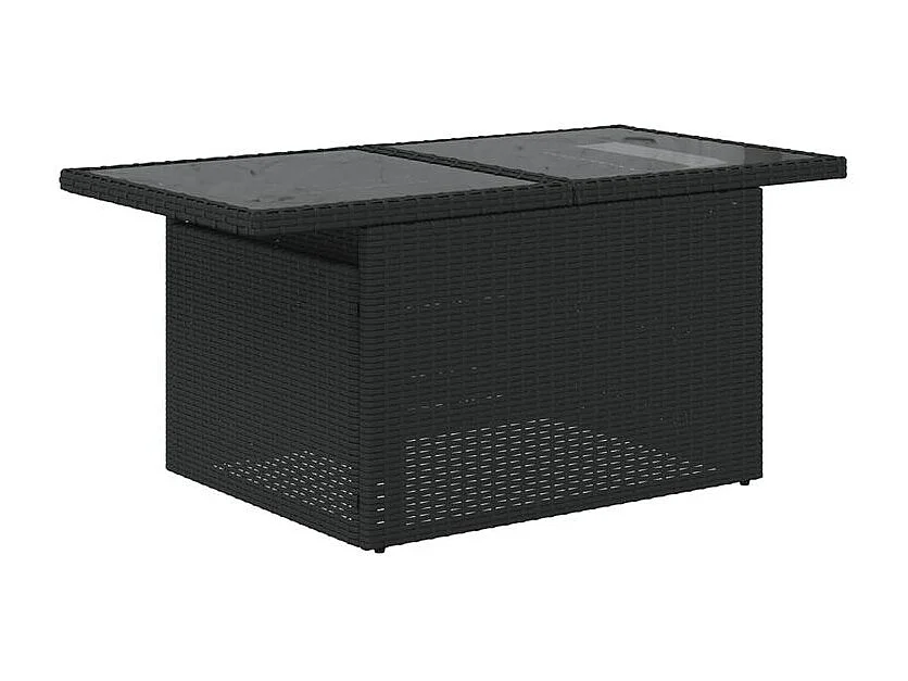 Salon de jardin 8 pcs avec coussins noir résine tressée