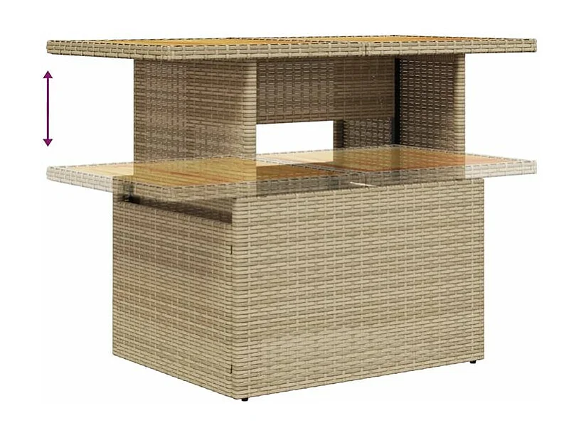 Salon de jardin avec coussins 5 pcs beige résine tressée