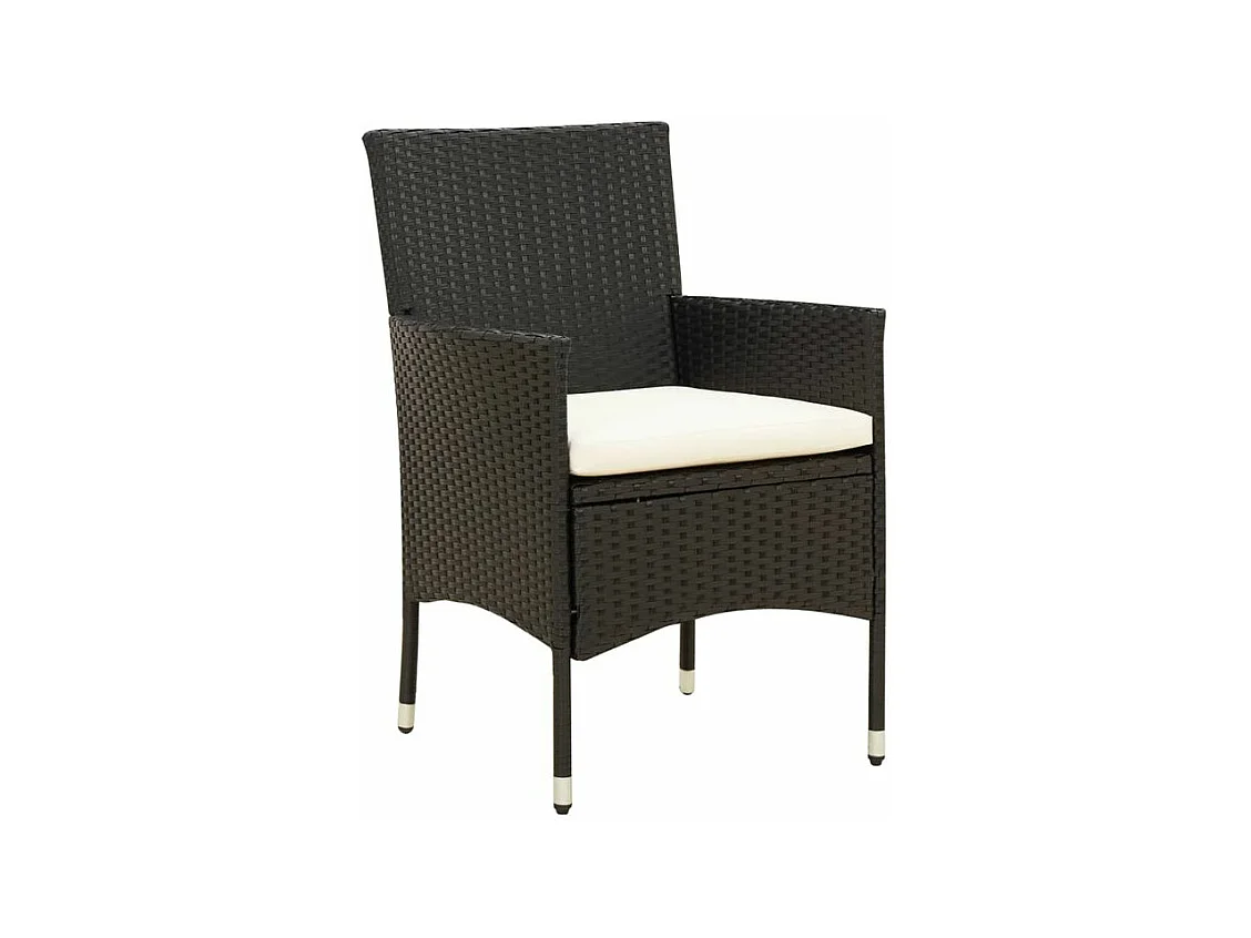 Mobilier à dîner de jardin 9pcs et coussins résine tressée noir
