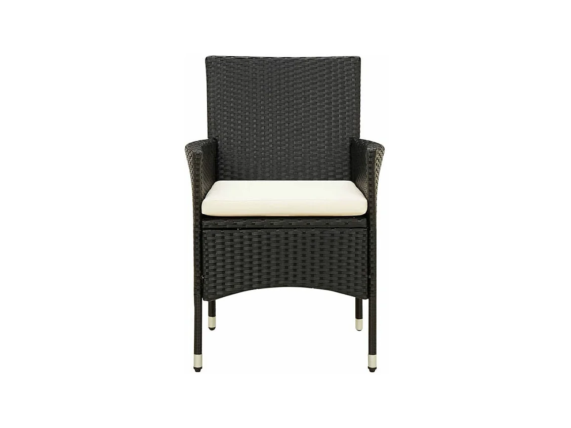 Mobilier à dîner de jardin 9pcs et coussins résine tressée noir