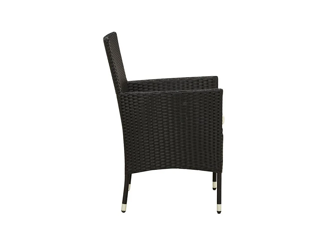 Mobilier à dîner de jardin 9pcs et coussins résine tressée noir
