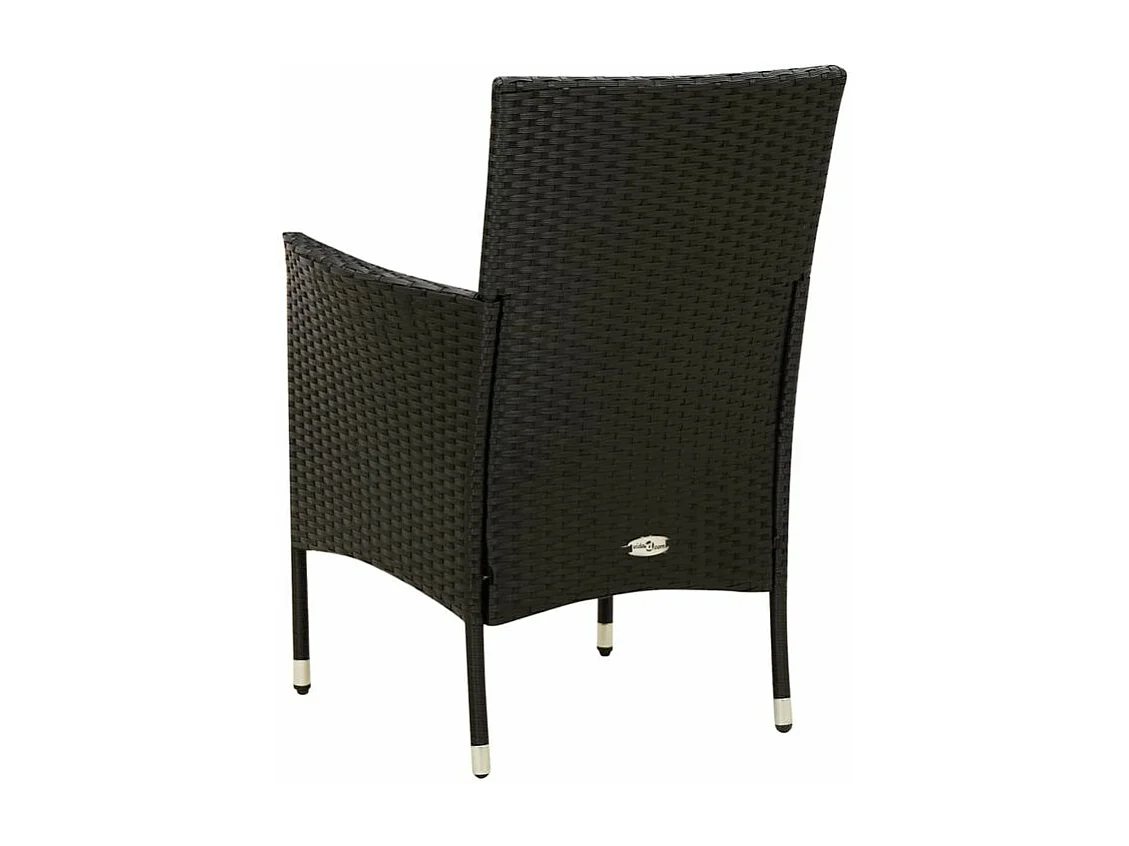 Mobilier à dîner de jardin 9pcs et coussins résine tressée noir