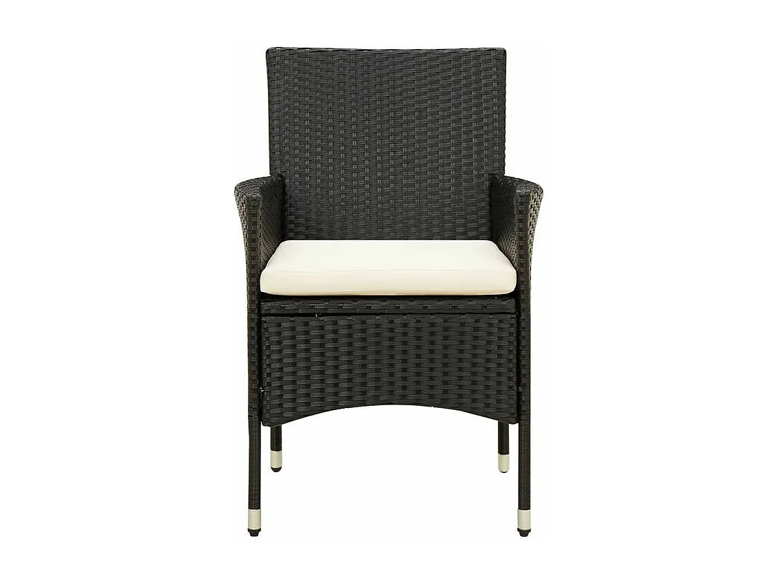 Mobilier à dîner de jardin 9pcs et coussins résine tressée noir