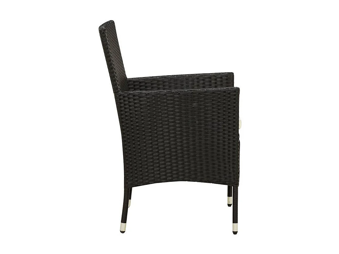 Mobilier à dîner de jardin 9pcs et coussins résine tressée noir