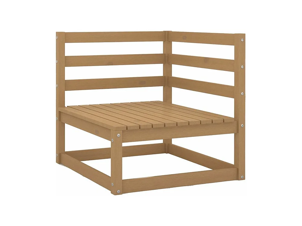 Salon de jardin 3 pcs marron miel bois de pin massif