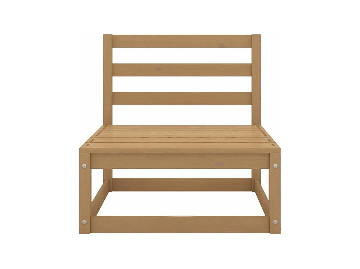 Salon de jardin 3 pcs marron miel bois de pin massif