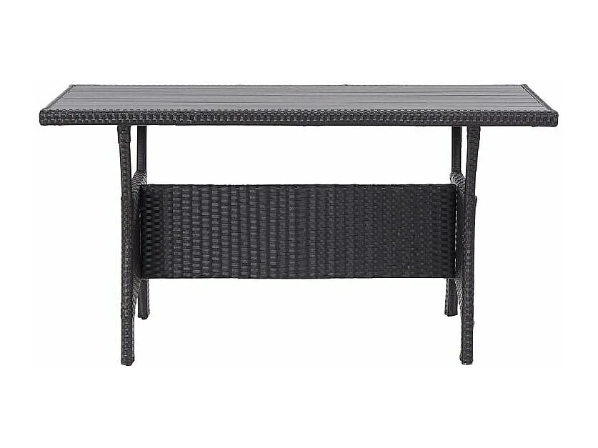 Ensemble à manger de jardin coussins noirs 3 pcs Résine tressée