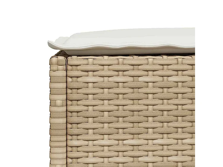 Salon de jardin avec coussins 7 pcs beige résine tressée